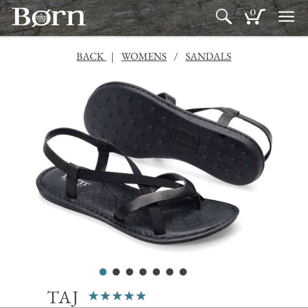 Born Taj black sandals in size 8.